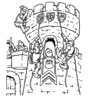 A coloring page of castle
